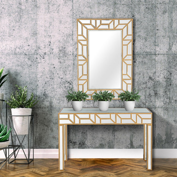 Gold Geometric Wall Mirror