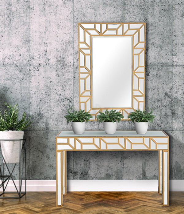 Gold Geometric Wall Mirror