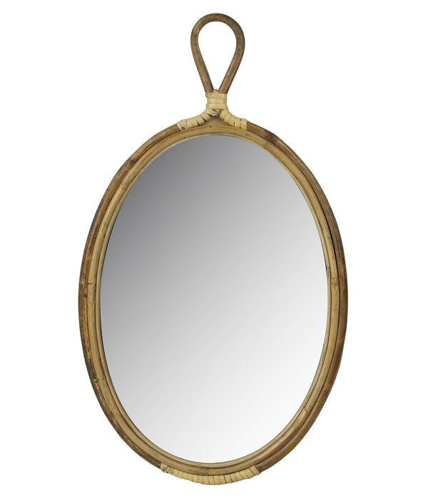 Oval Bamboo Wall Mirror