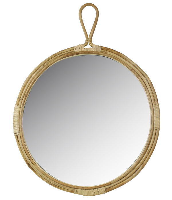 Round Bamboo Wall Mirror