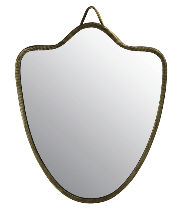 Gold Shield Shaped Wall Mirror