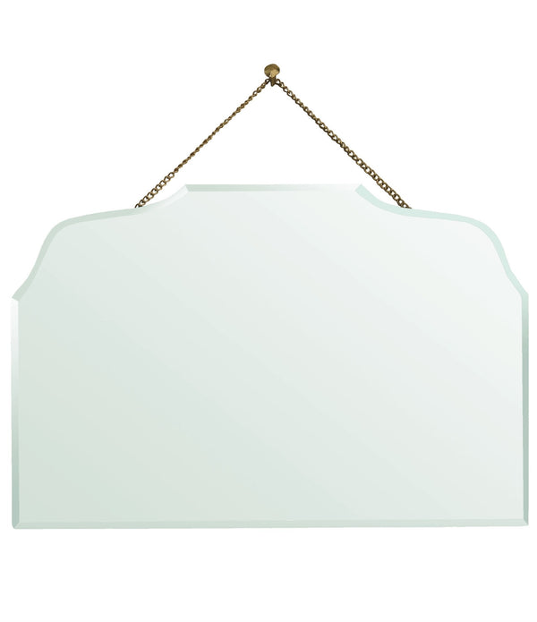 Rectangular Arch Beveled Hanging Mirror