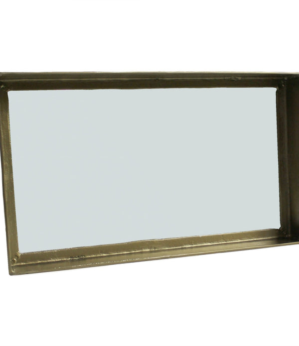 Gold Cast Aluminum Rectangular Mirror