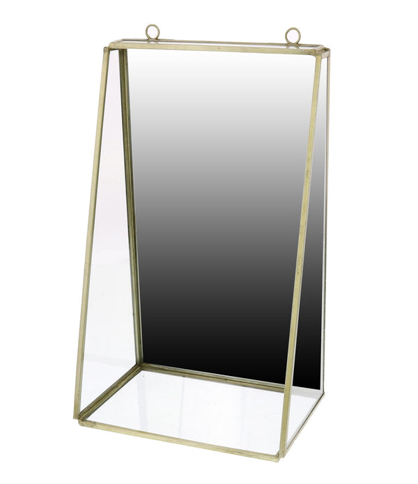 Gold Metal Vanity Mirror with Shelf