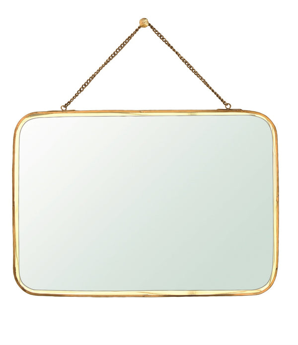 Gold Metal Horizontal Wall Mirror