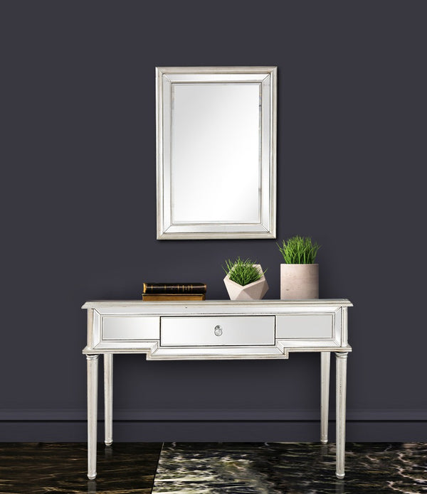 Silver Leaf Antiqued Console Table