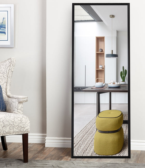 Black Framed Wall Mirror with Stand