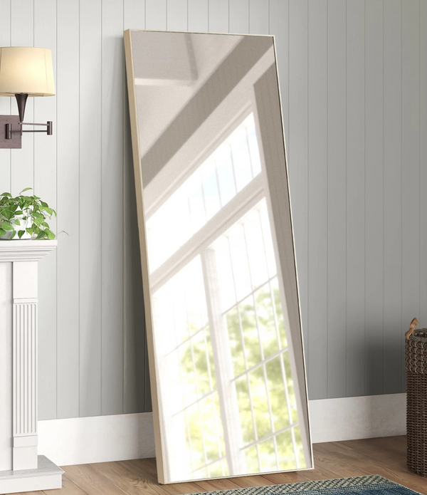 Beige Framed Wall Mirror with Stand