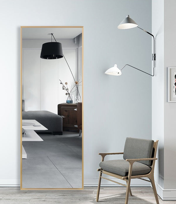 Minimal Gold Full-length Mirror with Stand