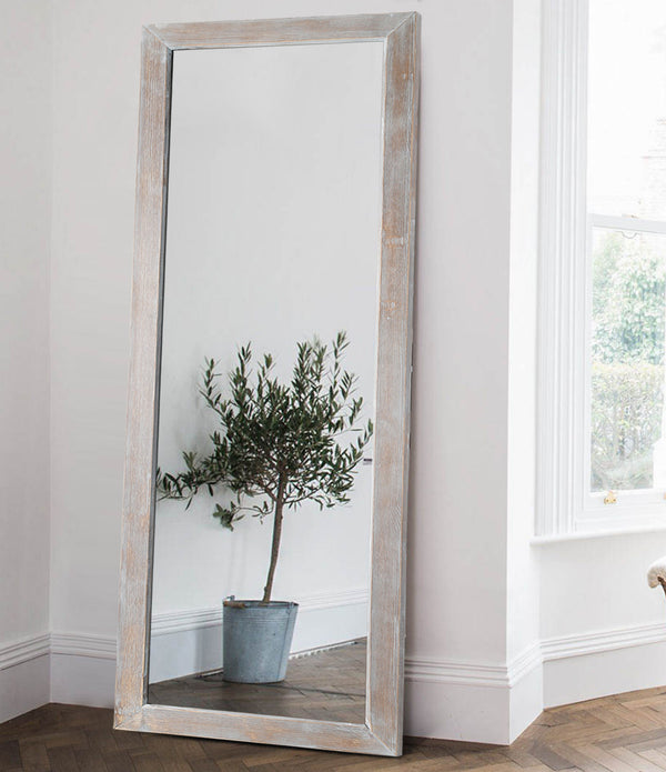 Brushed Light Brown Wooden Mirror