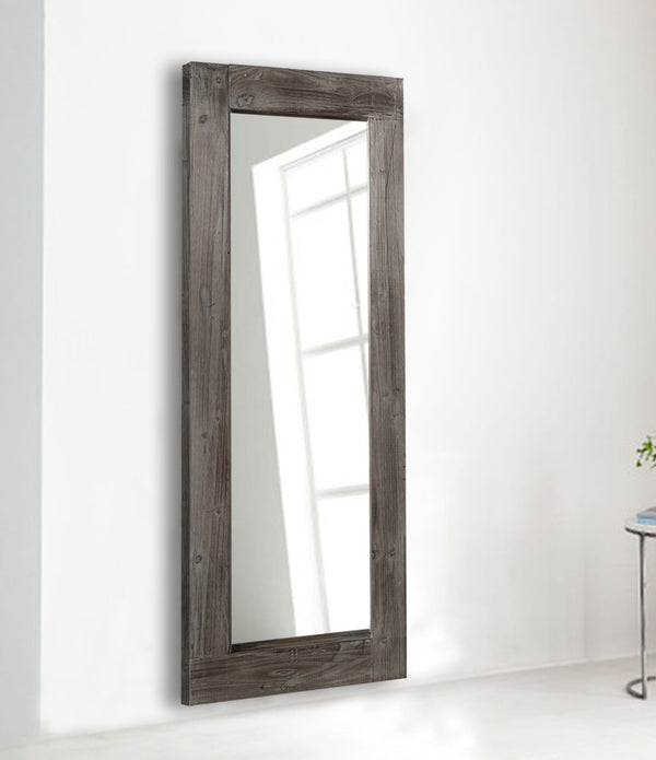 Solid Dark Brown Wooden Mirror