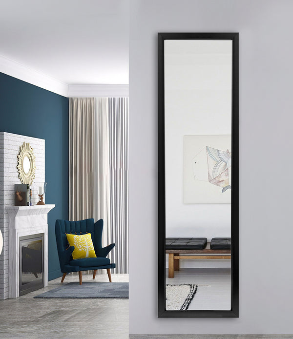 Sleek Black Rectangular Mirror