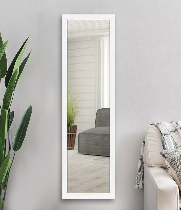 Sleek White Rectangular Mirror