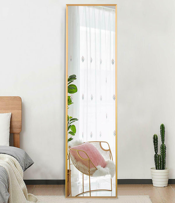 Long Gold Full Length Standing Mirror