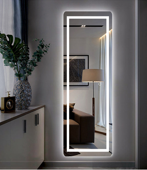 LED Strip Rounded Rectangle Wall Mirror