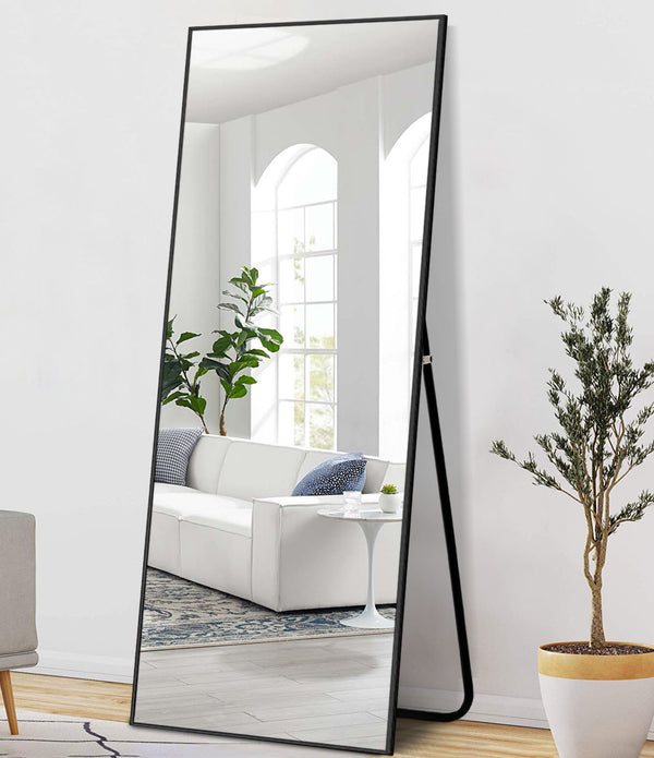 Narrow Minimal Black Wall Mirror