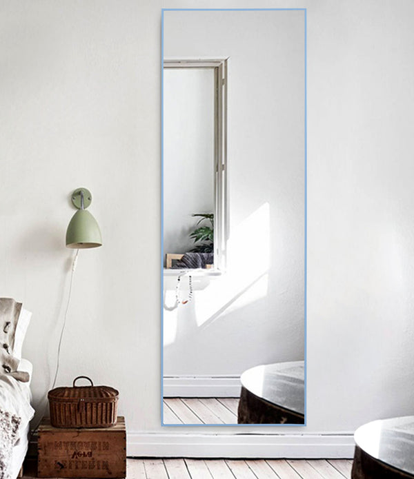 Light Blue Framed Wall Mirror
