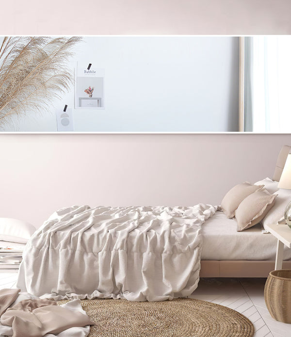 Minimal White Rectangular Full-length Wall Mirror