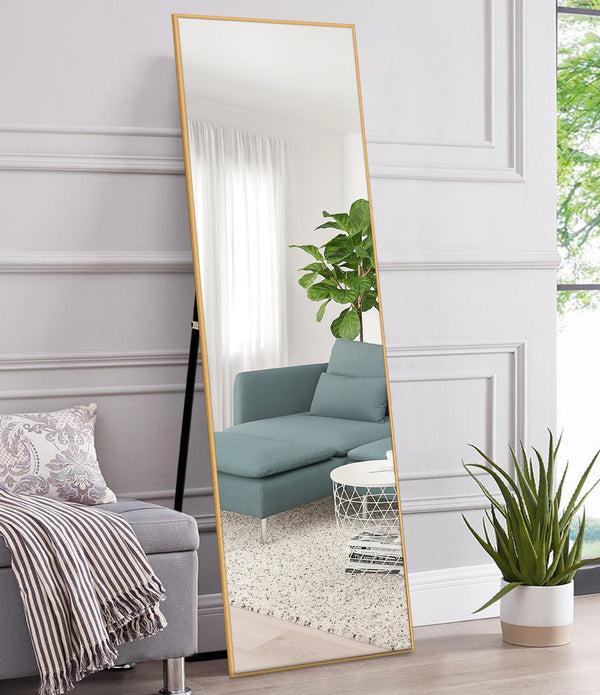 Jumbo Gold Aluminum Frame Full-length Floor Mirror