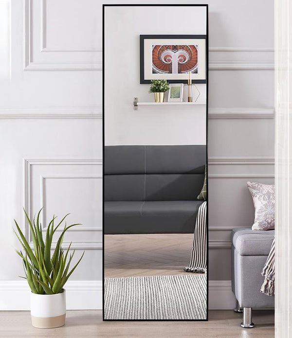Jumbo Black Aluminum Frame Full-length Floor Mirror