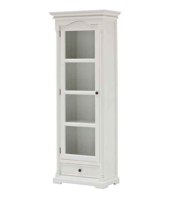 Traditional White and Glass Door Storage Cabinet