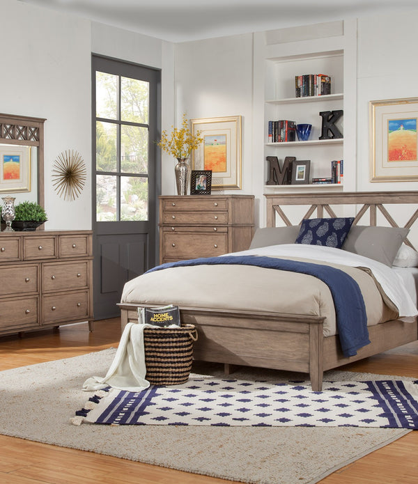 Taupe 1 Drawer with Shelves Nightstand