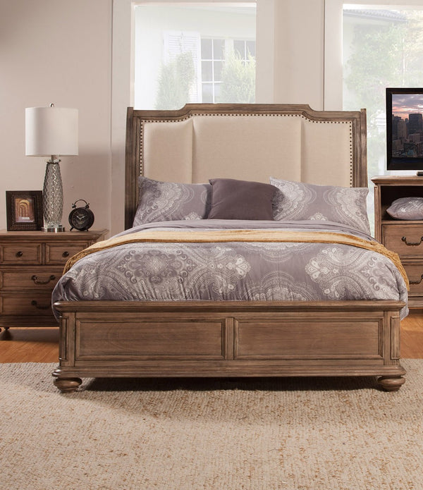 Taupe Brown Classic Wood 4 Drawer Nightstand