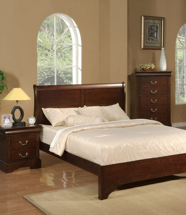 Solid Wood Cappuccino 2 Drawer Nightstand