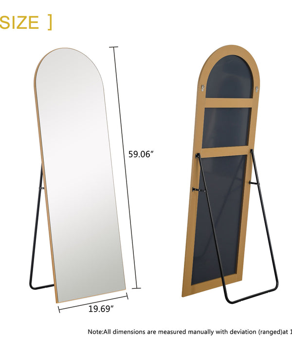 Arched Gold Standing Mirror