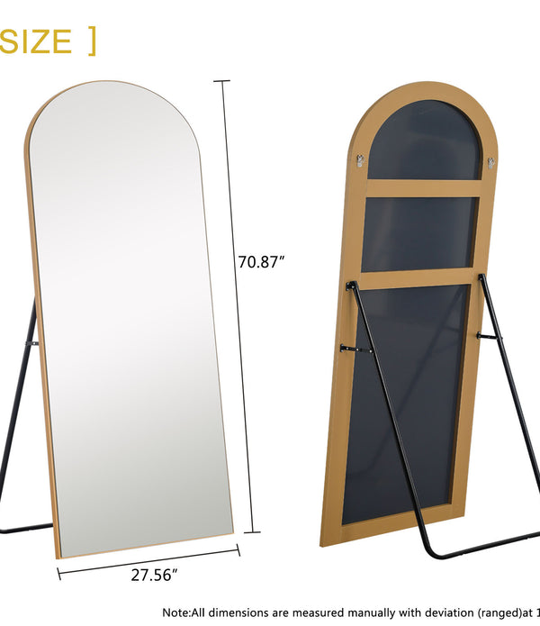 Petite Gold Arched Wooden Mirror