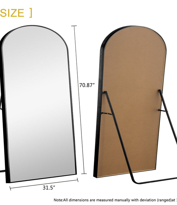 Black Arched Standing Mirror