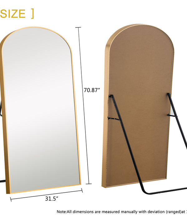 Gold Arched Full-length Standing Mirror