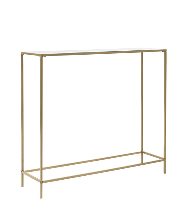 Minimalist Clear Glass and Gold Console Table