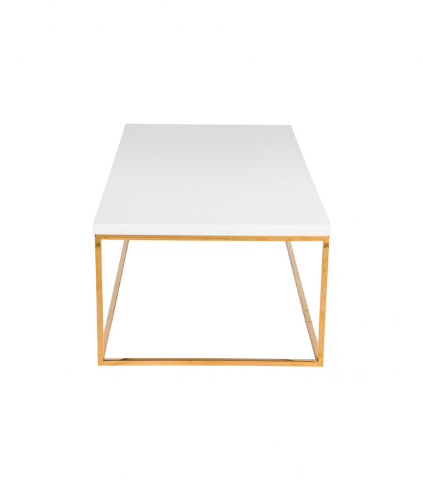 White and Gold High Gloss Coffee Table