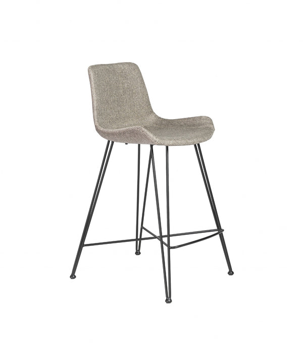Tweed Light Gray and Black Counter Stool