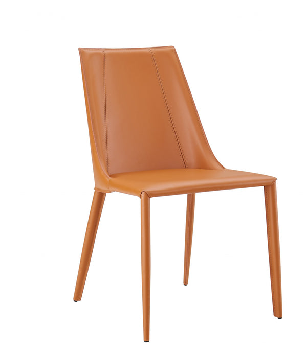 Sleek All Terra Cotta Faux Leather Dining or Side Chair
