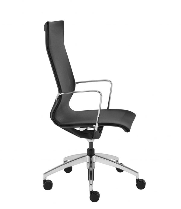 High Back Black Mesh Aluminum Base Office Chair