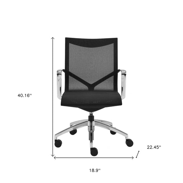 Low Back Black Mesh Aluminum Base Office Chair