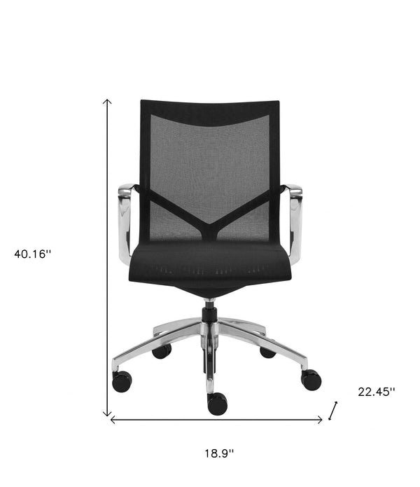 Low Back Black Mesh Aluminum Base Office Chair