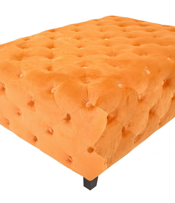 Velvety Orange Modern Square Coffee Table