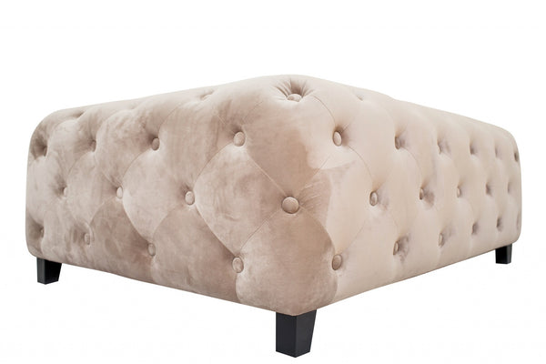 Velvety Beige Modern Rectangular Coffee Table