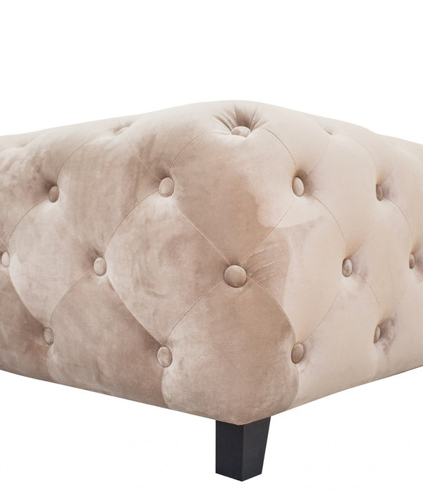 Velvety Beige Modern Rectangular Coffee Table