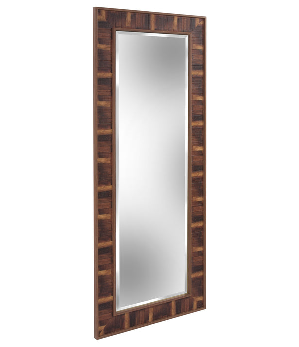Rich Rustic Brown Faux Wood Full Body Wall Mirror