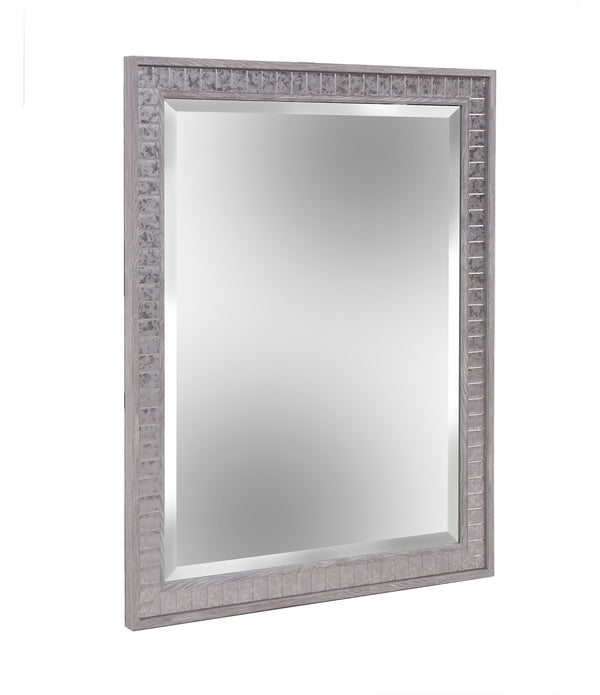 Warm Gray Faux Wood Rectangle Mirror