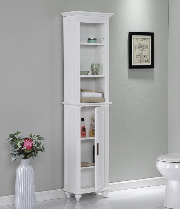 White Classic Tall Storage Organizer Cabinet