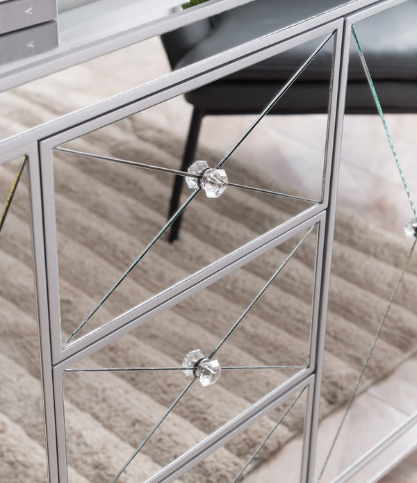 Glamorous Mirrored Bling Multi Storage Accent Cabinet
