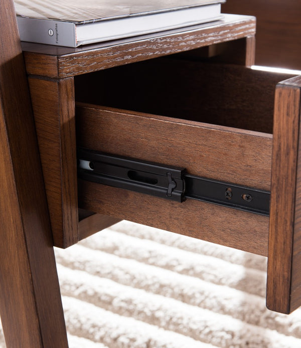 Tobacco Brown Modern Writing Desk with Storage