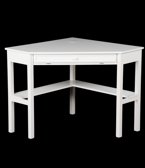 White Corner Computer Desk