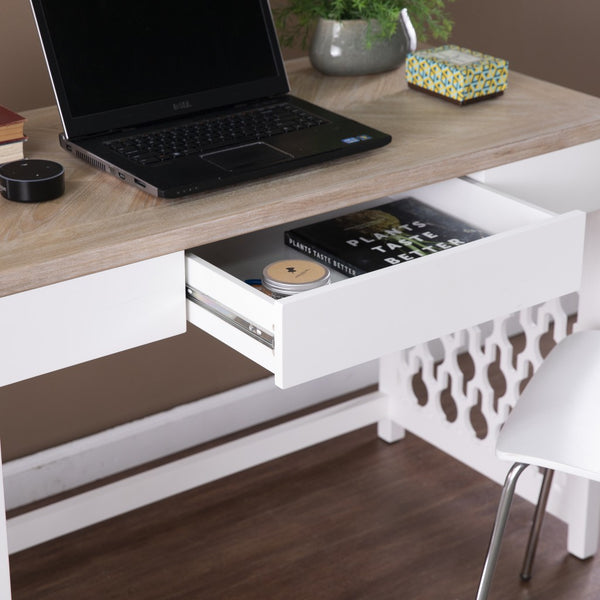 Transistional Creamy White Writing Desk