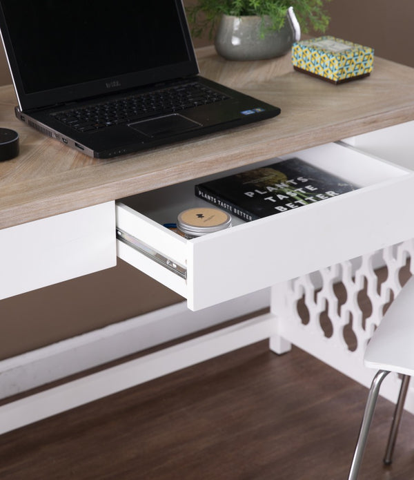 Transistional Creamy White Writing Desk